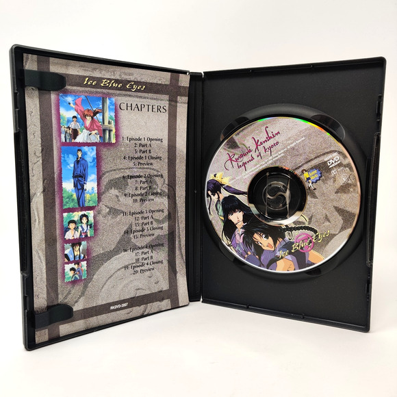 Rurouni Kenshin 3 Anime DVDs Rare Ice Blue Eyes Shadow Elite Battle in Moonlight - Picture 5 of 16